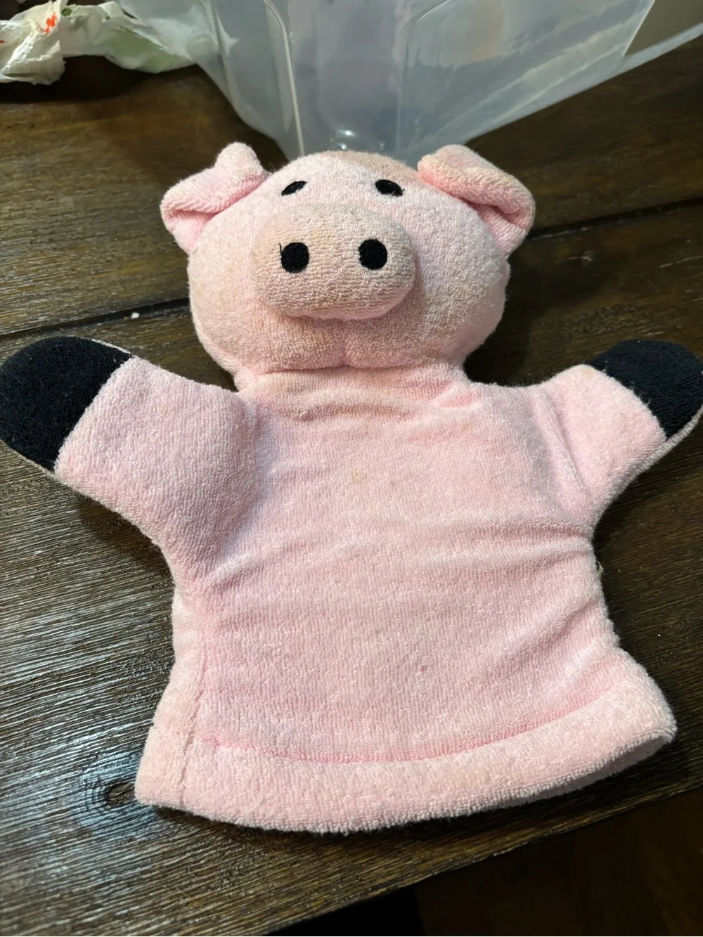 Gentle Pink Pig Bath Puppet for Kids by